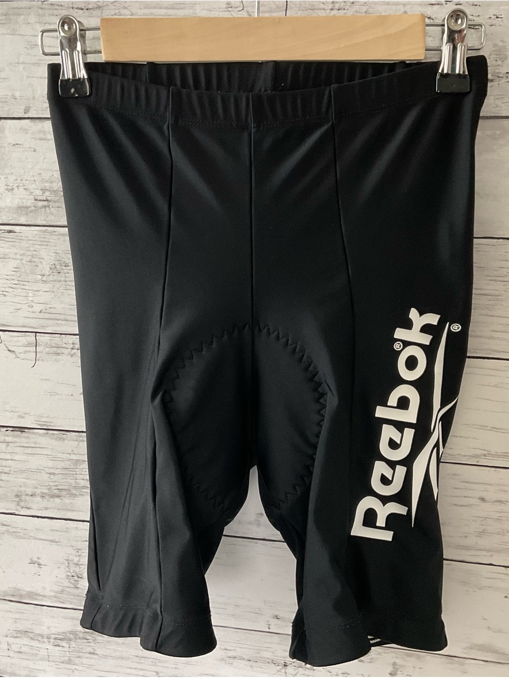 Reebok Black Cycling Shorts with White Logo